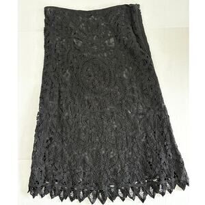 Vintage Calypso Christiane Celle Women's Black Scallop Hem Lace Skirt Size XS